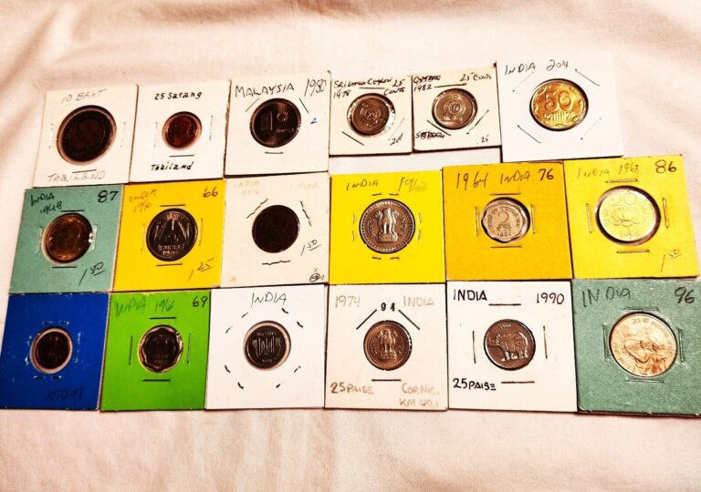 Read more about the article 18 Coins from Thailand  Malaysia  Sri Lanka and India – Nice Mixed Lot