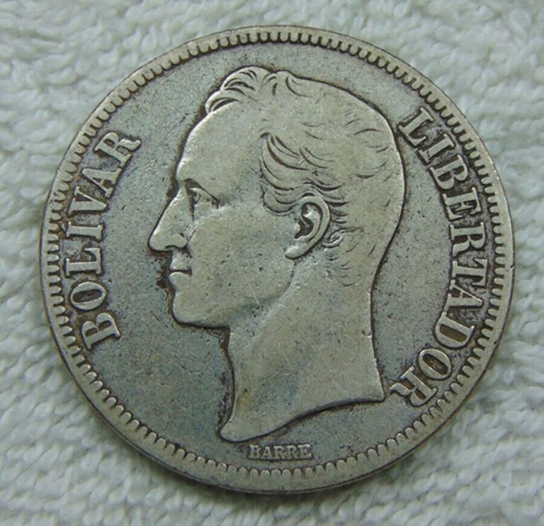 Read more about the article VENEZUELA ~ 5 BOLIVARES .900 silver 1919 LIBERTADOR COIN