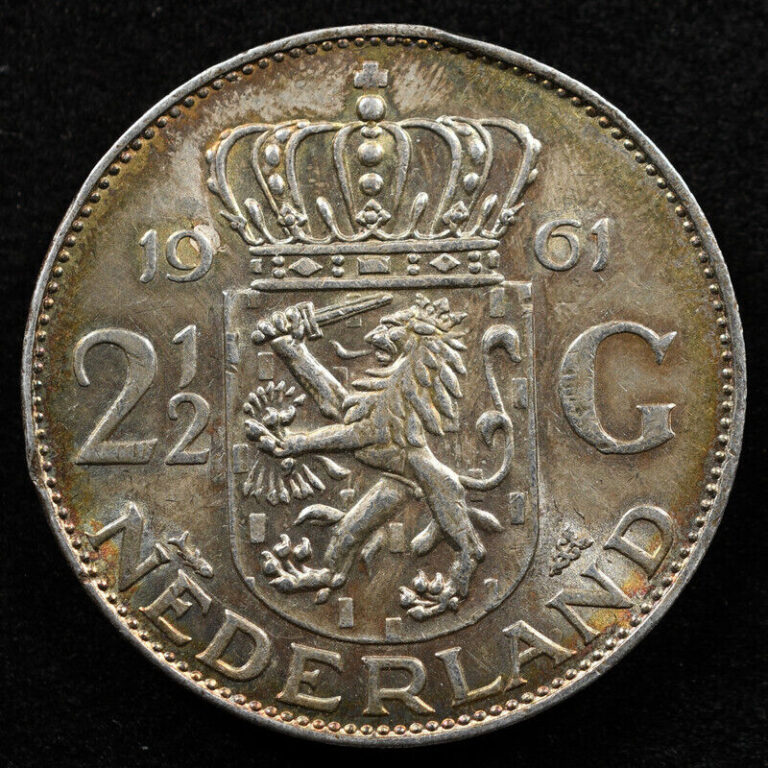 Read more about the article Netherlands 2-1/2 Gulden 1961  Coin  Silver  Inv#F495