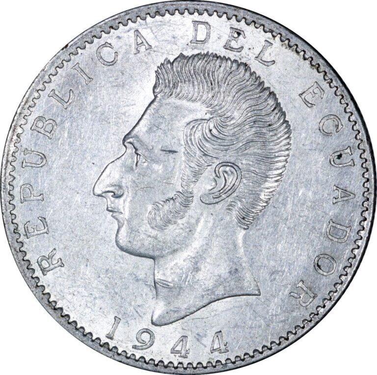 Read more about the article Ecuador 2 Sucre 1944 Mo MEXICO city Mint KM-80 Silver coin AA215