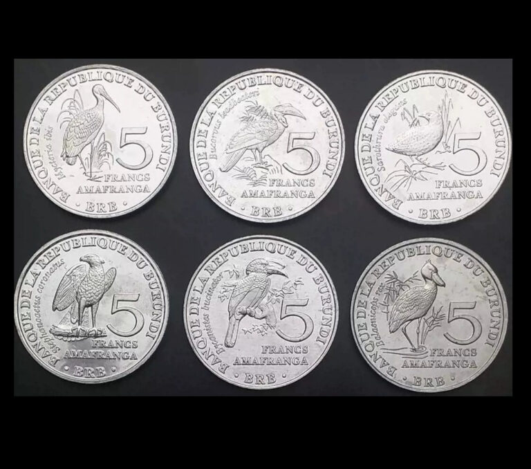 Read more about the article Burundi set 6 coins  5 Francs FAUNA AFRICA WILDLIFE AFRICAN BIRDS 2014 UNC