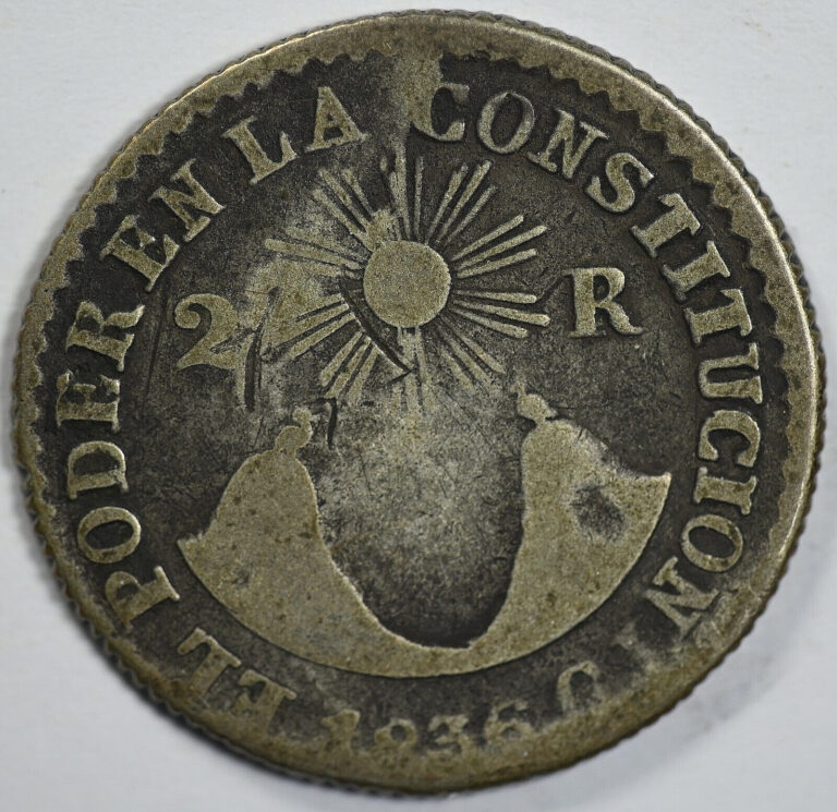 Read more about the article 1836 Ecuador 2 Reales Scarce! -82430-