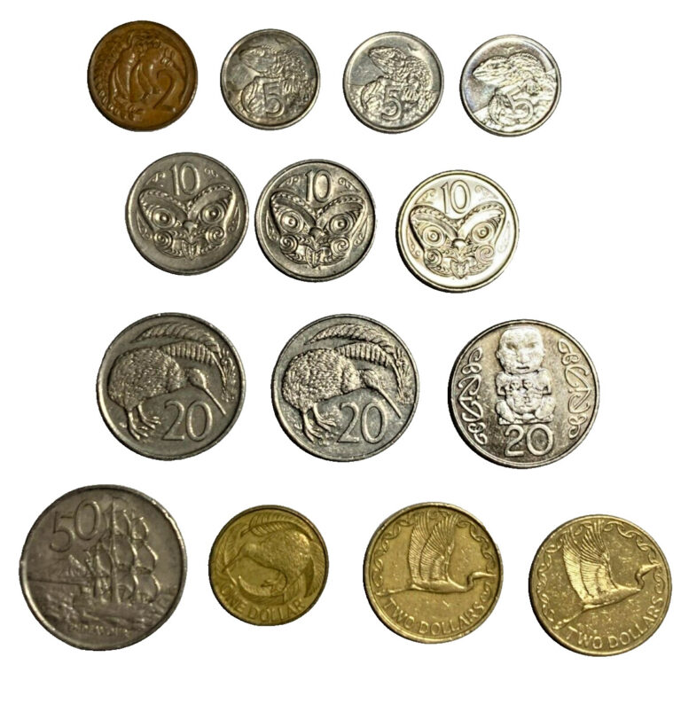 Read more about the article New Zealand  a lot of 14 coins with different Elizabeth II busts
