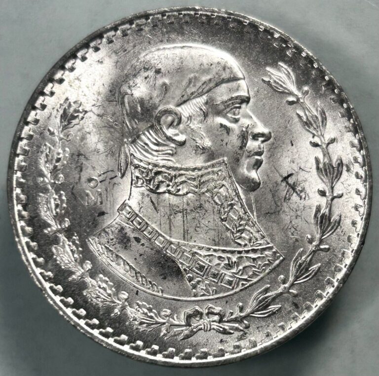Read more about the article Gem BU Unc Mexico Un 1 Peso .10 Silver Coin Morelos 1962 KM# 459