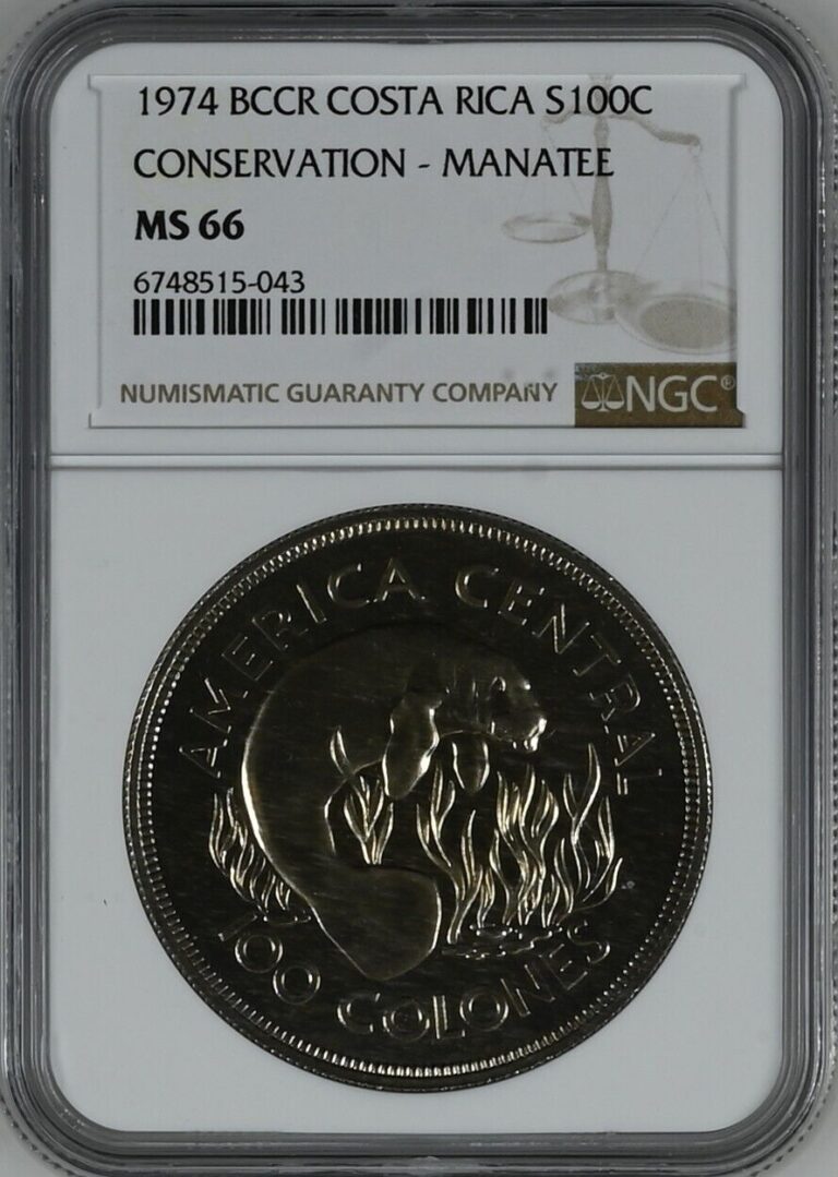 Read more about the article COSTA RICA 100 Colones 1974 Silver NGC MS66 Conservation Manatee