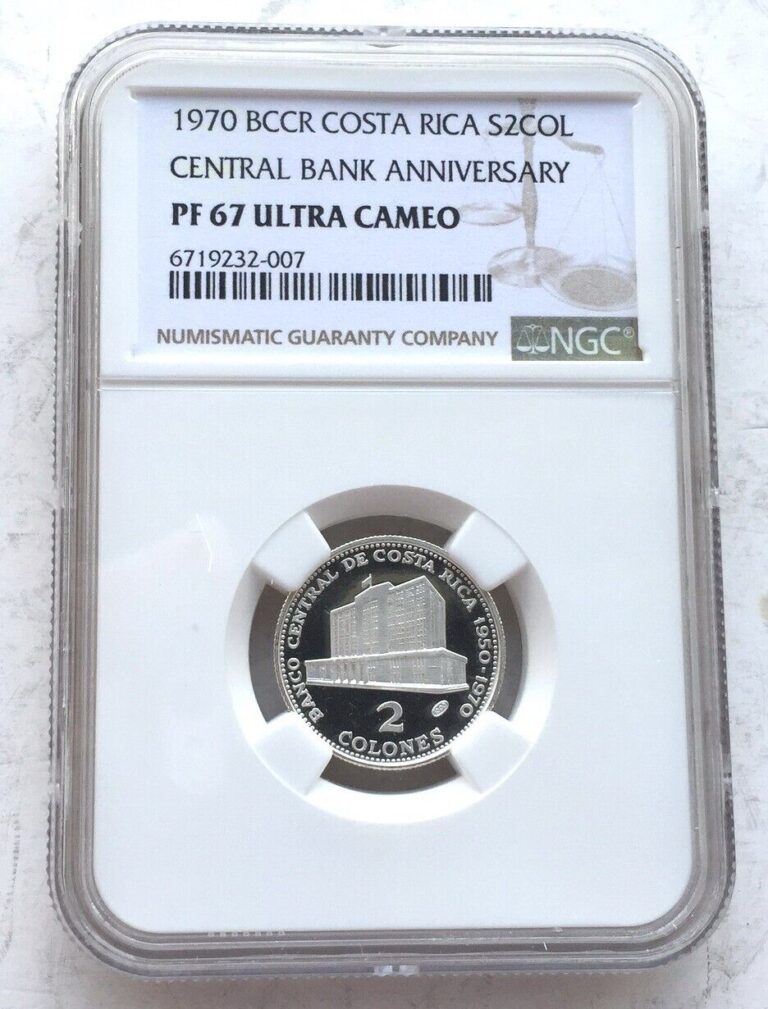 Read more about the article Costa Rica 1970 Central Bank 2 Colones NGC PF67 Silver Coin Proof