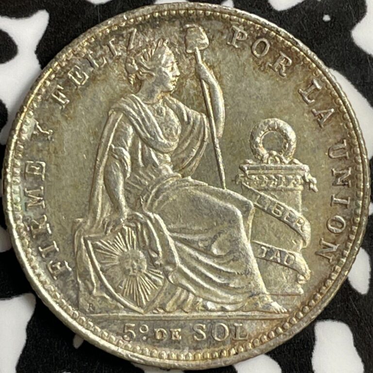 Read more about the article 1912-FG Peru 1/5 Sol Lot#E0339 Silver! High Grade! Beautiful!