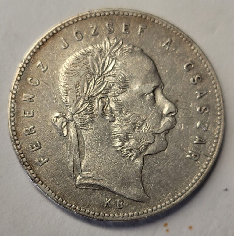 Read more about the article 1869 Hungary 1 Forint Silver Coin.  Nice.