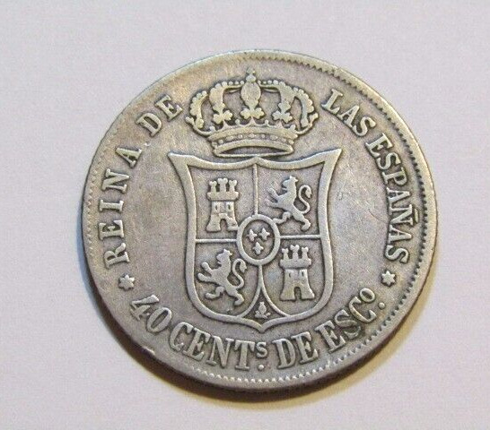 Read more about the article Spain 1864-M 40 Centimos Old Silver Coin