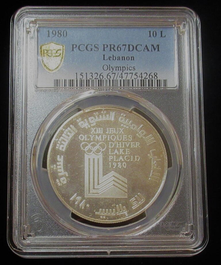 Read more about the article Lebanon: silver Proof “Lake Placid Olympics” 10 Livres 1980 PR67 DCAM PCGS.