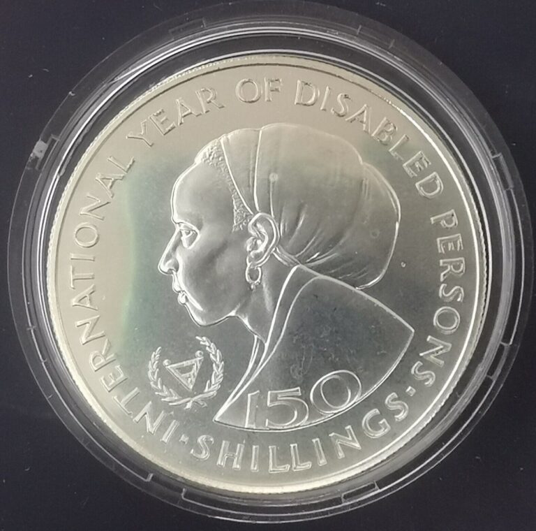 Read more about the article SOMALIA 150 Shillings 1983 Silver UNC UN International Year of Disabled Persons