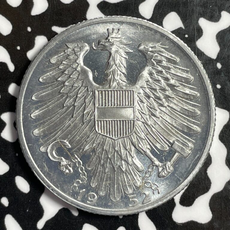 Read more about the article 1952 Austria 5 Schilling Lot#E2217 Proof!