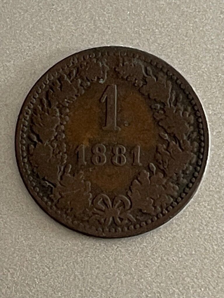 Read more about the article 1881 Austria 1 Kreuzer Copper KM# 2186 Coin