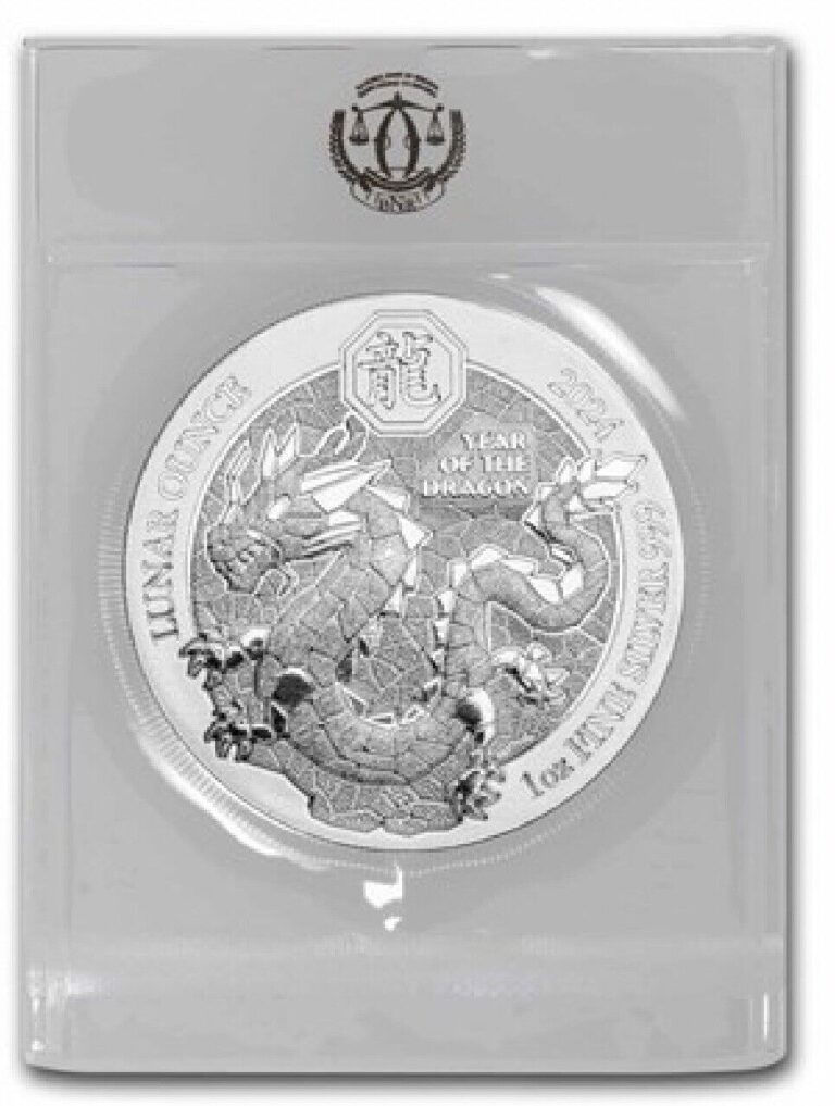 Read more about the article 2024 1 oz Rwandan Silver Lunar Dragon Coin (BU) In Original Packaging