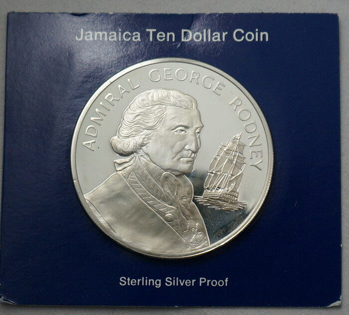 Read more about the article JAMAICA $10 1977 Silver Proof Admiral George Rodney