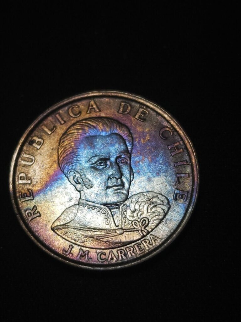 Read more about the article 1971 Chile 1 Escudo Rainbow Toned