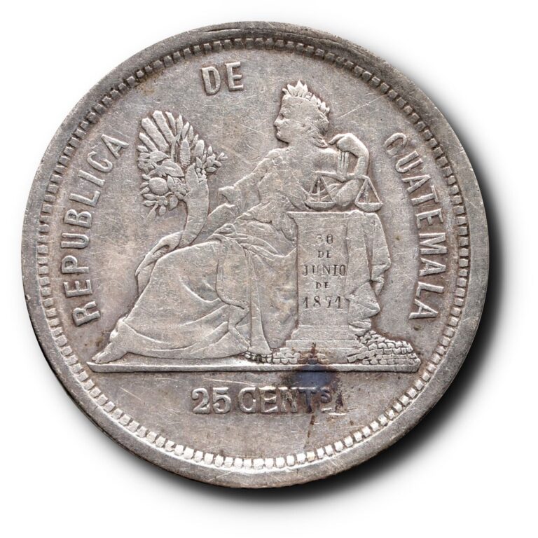Read more about the article 1881-E Guatemala 25 Centavos Silver