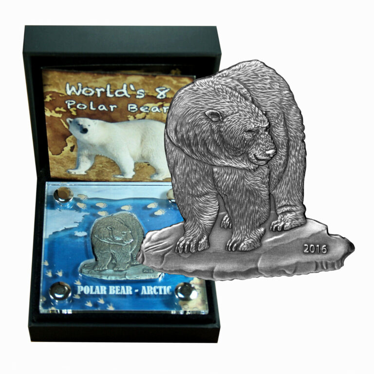 Read more about the article Burkina Faso Coin 1000 Francs 2016 Polar Bear 1 Oz Silver Box CoA Display 02804