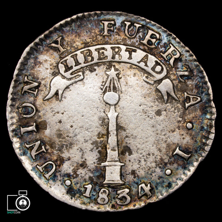 Read more about the article Chile  1/2 Real 1834 I  Volcano  Silver coin