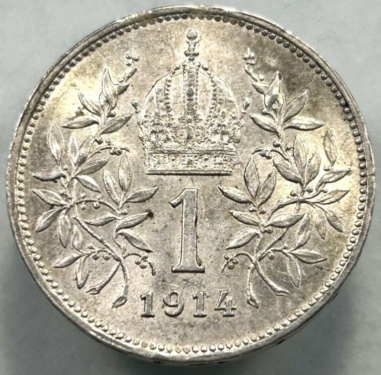 Read more about the article 1914 Austria Corona Silver World Coin AU About Uncirculated KM# 2820