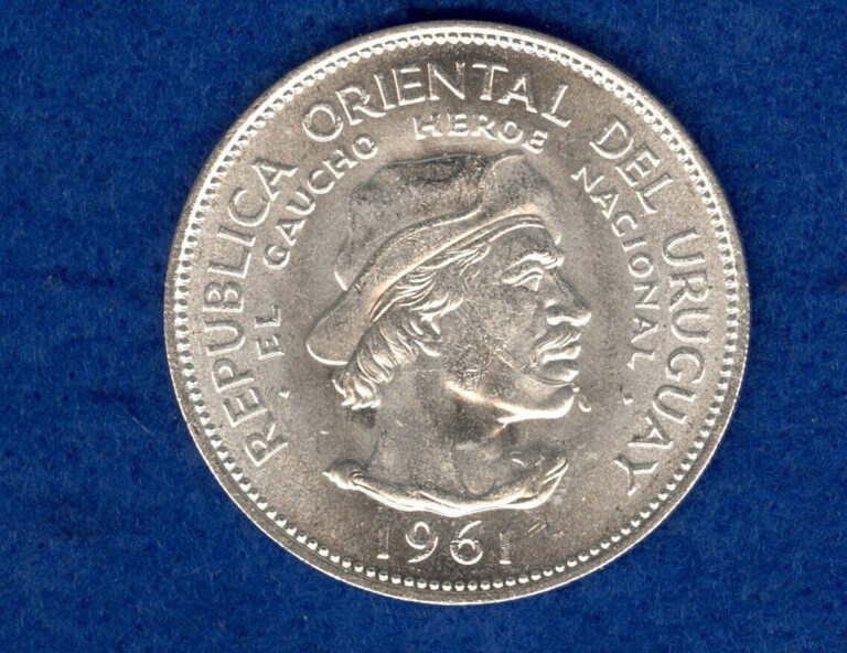 Read more about the article 1961 Uncirculated Uruguay Silver 10 Pesos Coin KM#43