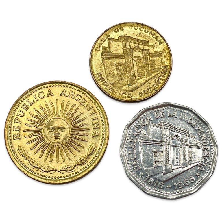 Read more about the article Lot of 3 Different Argentina 10 Pesos Coins – 1966  1976 and 1985 #SAM82316