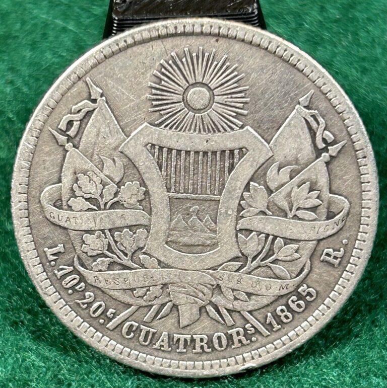 Read more about the article 1865 Guatemala Silver  4 Reales Mintage 82k