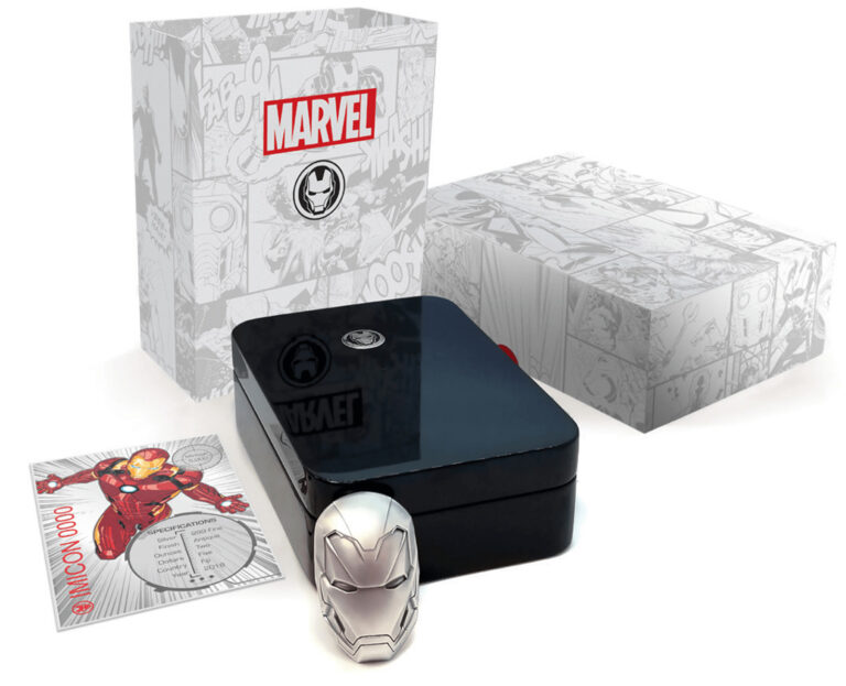 Read more about the article 2019 Iron Man Mask $5 Fiji 2oz Silver High Relief Antiqued Coin Marvel Comics