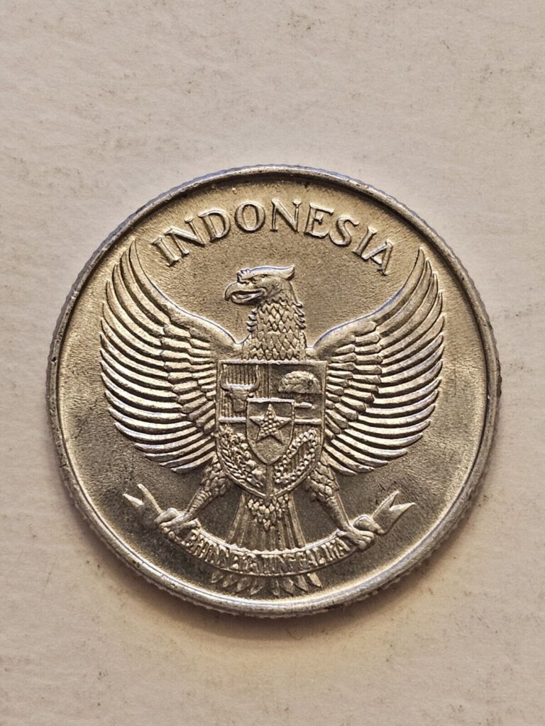 Read more about the article 1957 🇮🇩 INDONESIA 25 SEN ALUMINUM WORLD COIN KM#11 ALMOST-UNC FREE SHIPPING