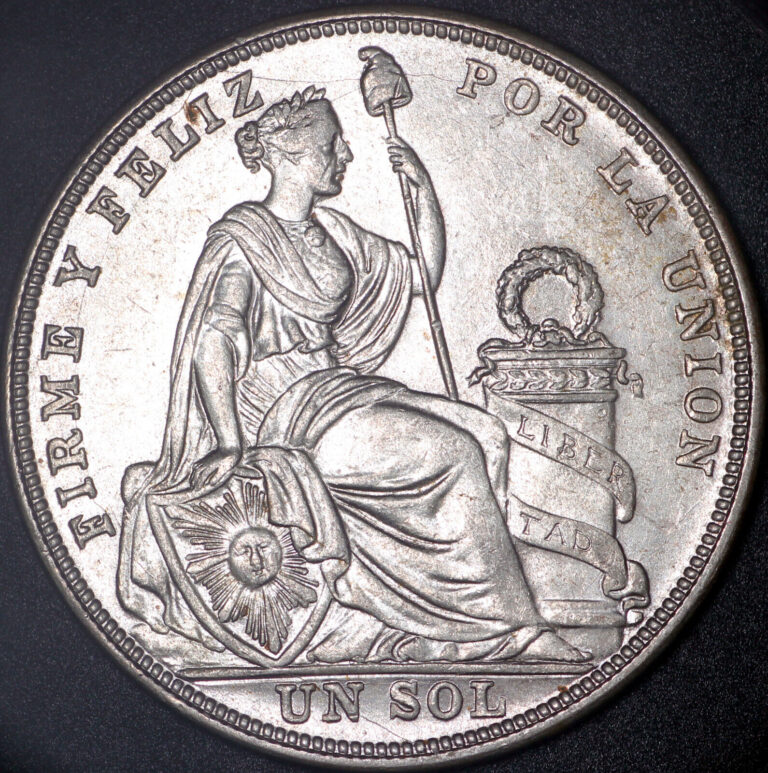 Read more about the article 1924 Peru – Un Sol / Stunning BU / Large Silver Coin / Seated Liberty Type
