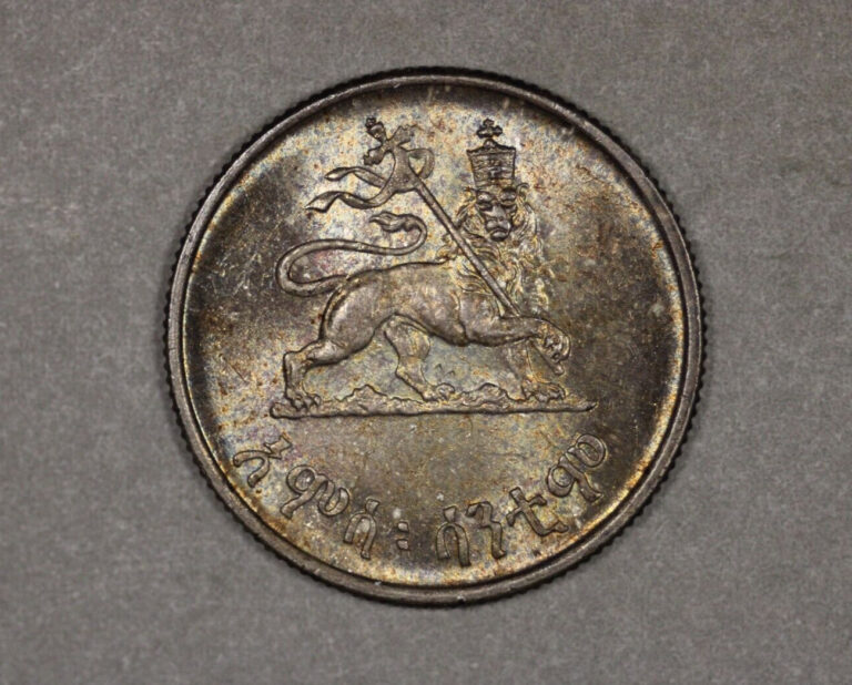 Read more about the article 1943 – 1944 Ethiopia Silver 50 Cents Uncirculated Toned