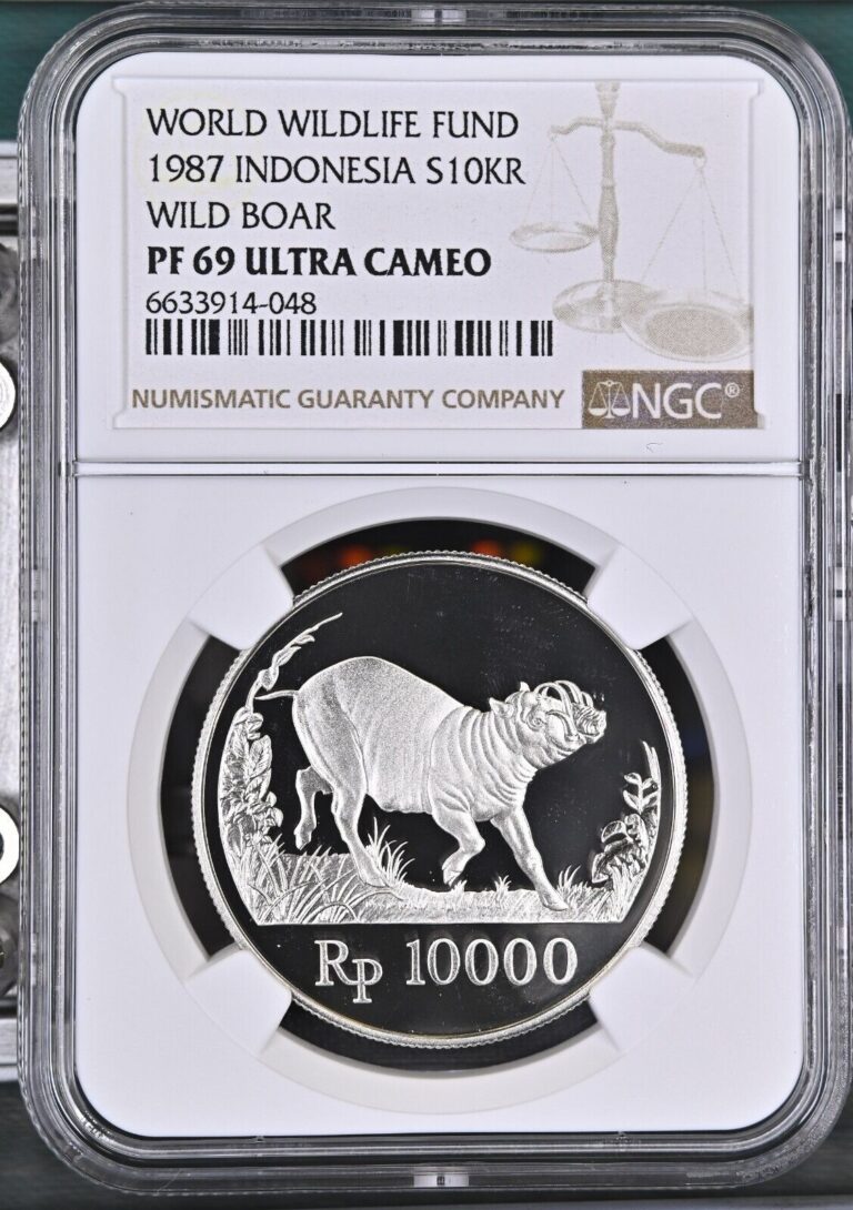 Read more about the article INDONESIA 10000 Rupiah 1987 Silver NGC PF69 UC WWF Wild Boar Pig Babi Rusa