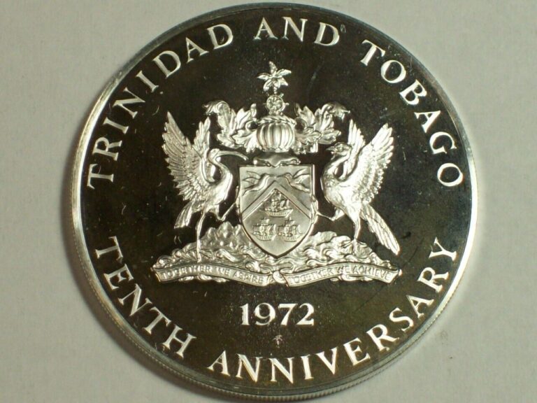 Read more about the article Silver 1972 Trinidad and Tobago 5 Dollars  KM#15   Gem Proof      SN5749