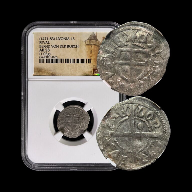 Read more about the article LIVONIA. 1471  Schilling  Silver – NGC AU53 – Teutonic Order  Reval  Tallinn 026