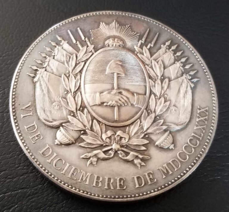 Read more about the article 1880 Rare! Silver Medal | Buenos Aires Capital or Argentina | .950 Silver