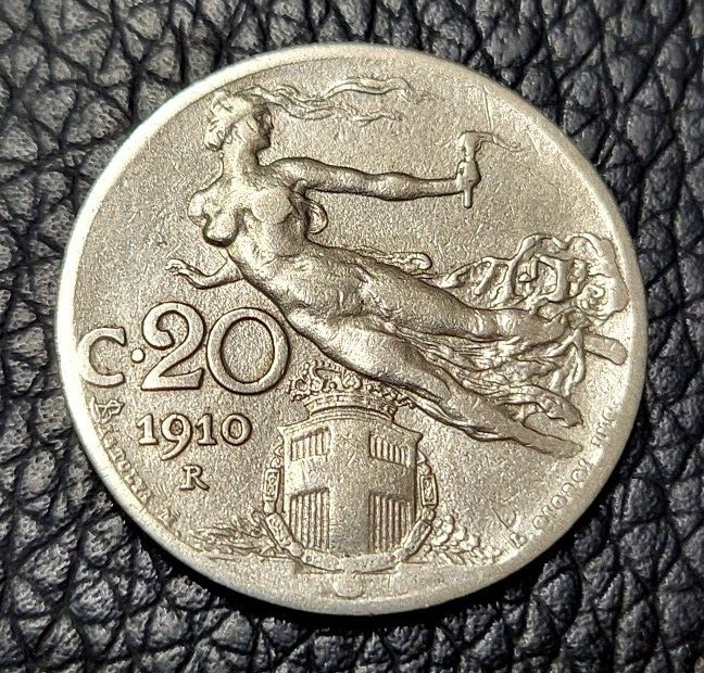 Read more about the article 1910  Italy 20 Centesimi Coin