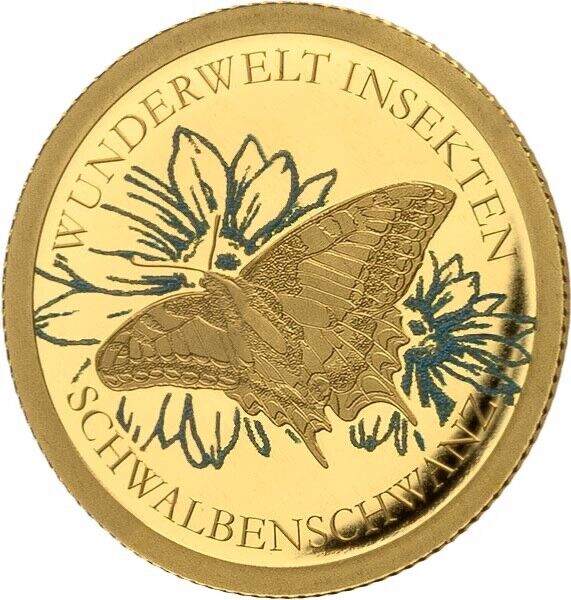 Read more about the article 2022 Togo Gold 999 Colored Coin Butterfly Papilio machaon Proof Wildlife WWF