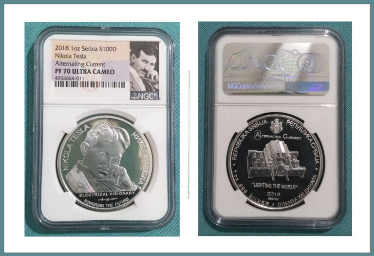 Read more about the article 2018 Serbia 🇷🇸 100 Dinars Nikola Tesla AC | NGC PF 70 UC | Top GEM 💎💎💎 |