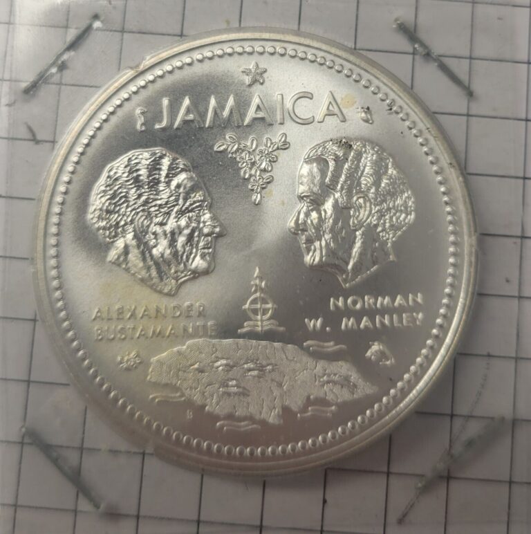 Read more about the article 1972 Jamaica Uncirculated Tenth Anniversary Of Independence Ten Dollar Silver…