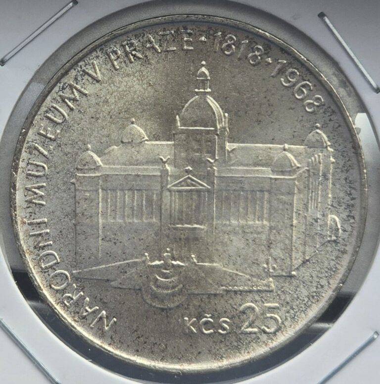 Read more about the article Choice BU Czech 1818-1968 25 Korun Silver 150th Annivesary Praha National Museum