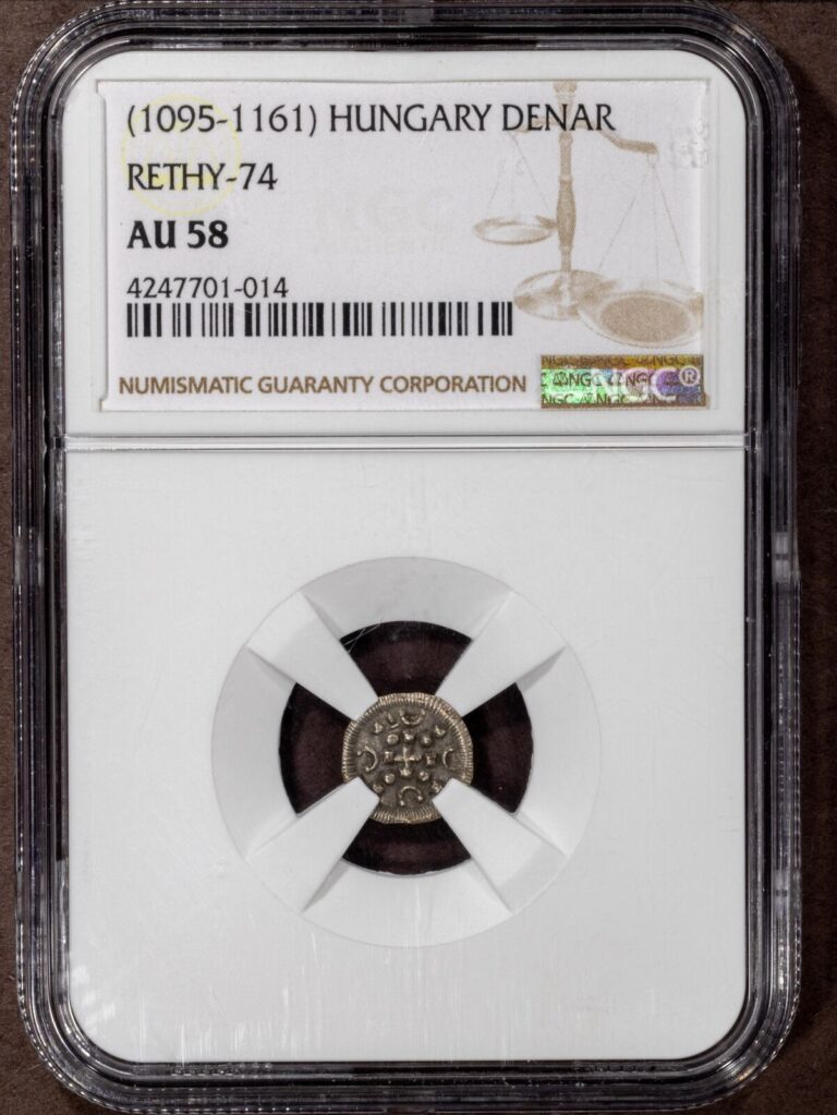 Read more about the article 1095-1161  Hungary NGC AU58 Hungary Denar Rethy-74