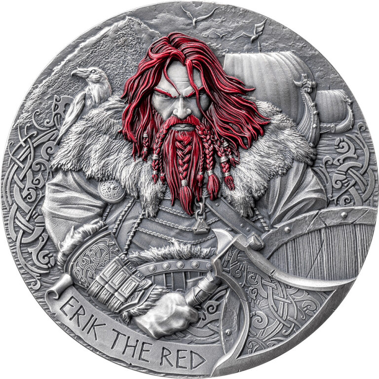 Read more about the article 2024 Cameroon The Way to Valhalla Erik the Red 2 oz Silver Antiqued High Relief