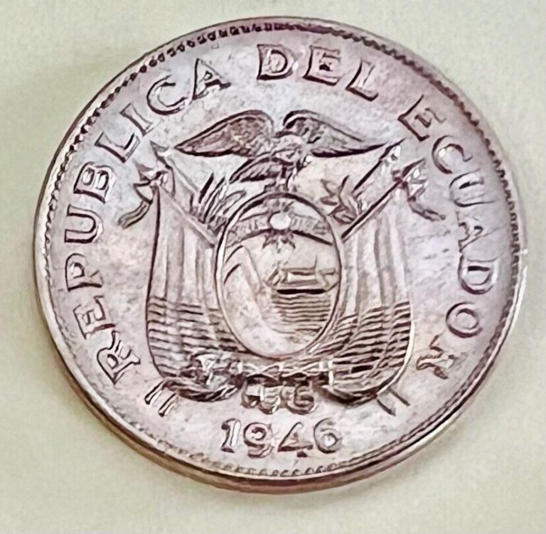 Read more about the article 1946 ECUADOR 5 CENTAVOS AU/BU Condition World Coin Collectible