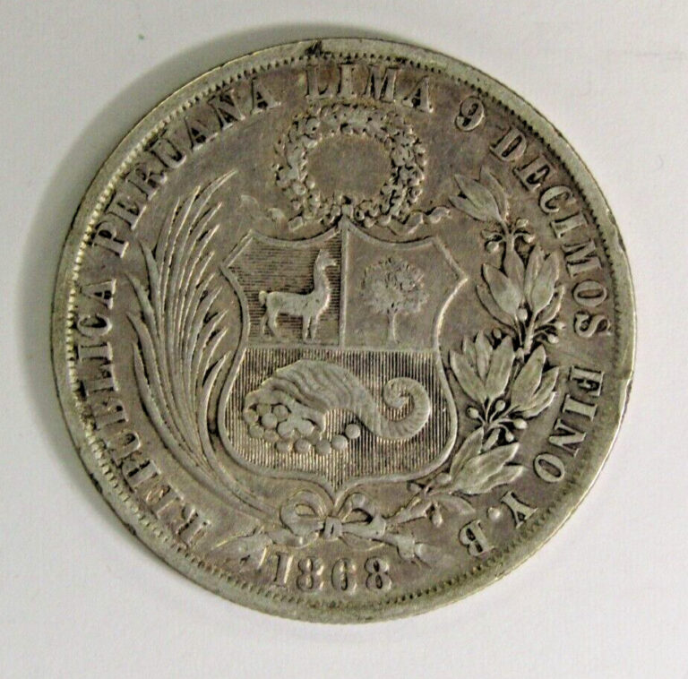 Read more about the article 1868 Peru 1 Sol Silver KM#196.3