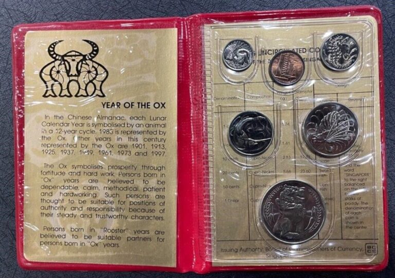 Read more about the article SINGAPORE 6 Coins 1985 Mint Set Year of the Ox KM MS22