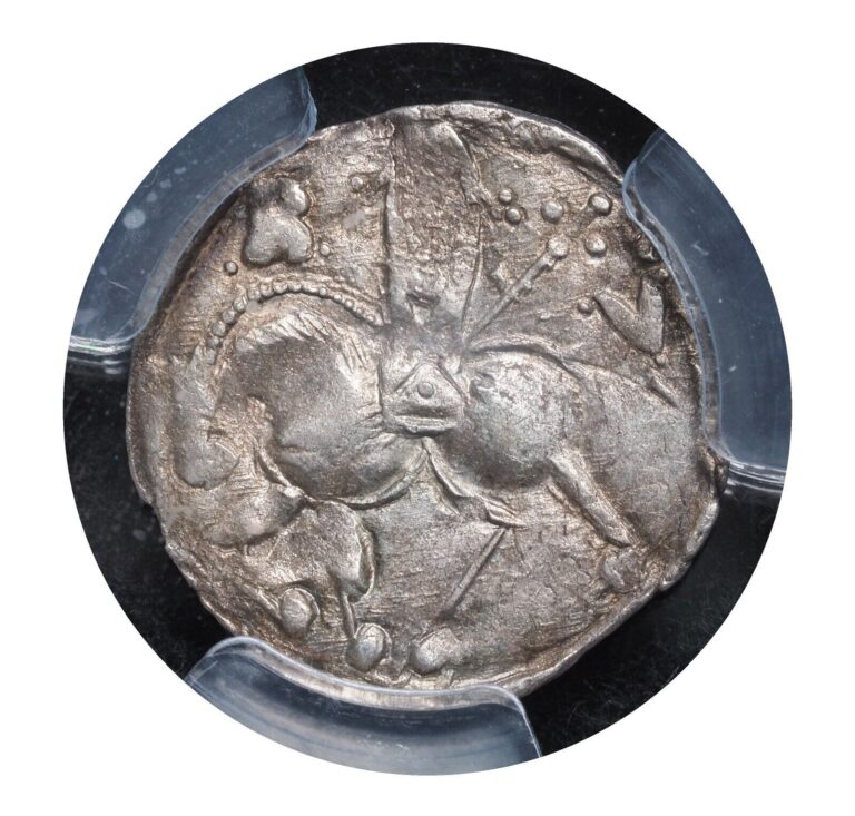 Read more about the article 1355  Serbia  Stephan Urosh IV Dusan. Silver 1 Dinar Coin. Top Pop! PCGS MS-62!