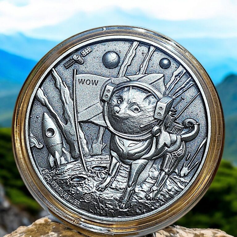 Read more about the article 2022 Chad 2 oz Silver Doge On The Moon Antiqued High Relief Coin .999 Fine #549