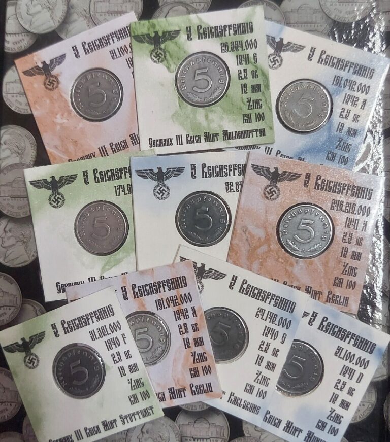 Read more about the article 💰 1940 – 1944   Germany 5 Reichspfennig – Zinc coin – WWII  – 1 coin