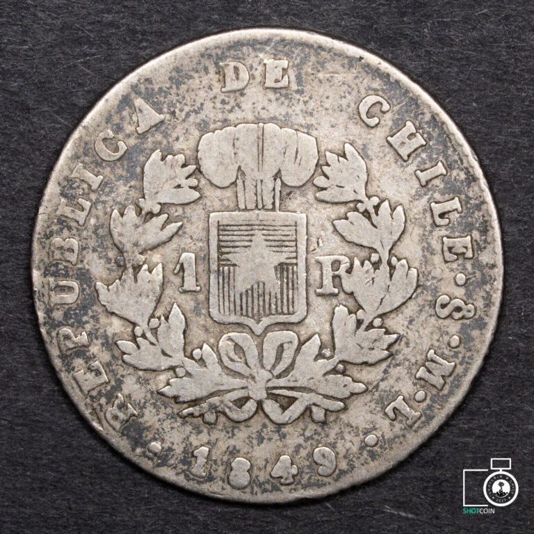 Read more about the article Chile  1 Real 1849 ML  scarce date. Silver coin