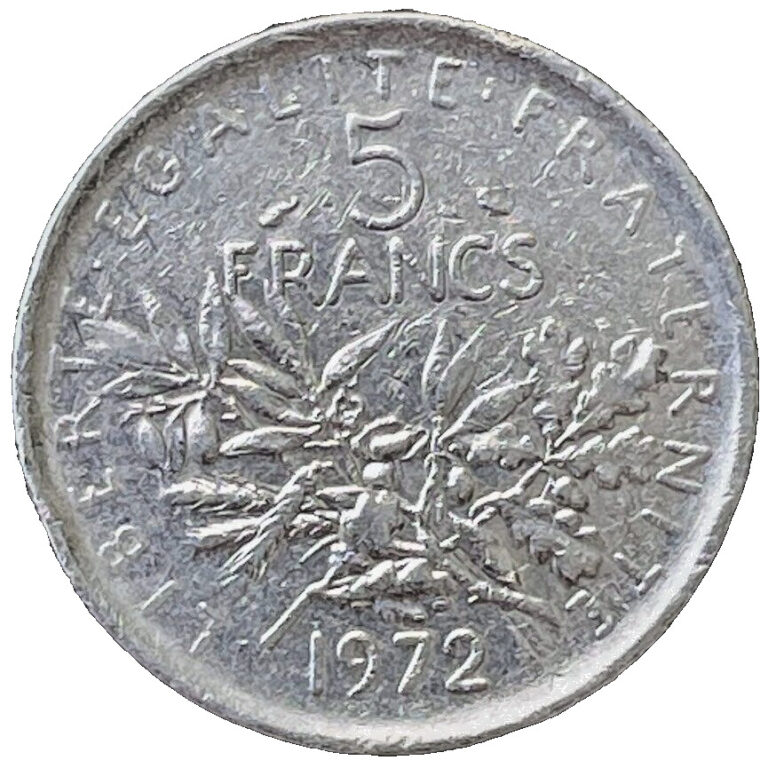 Read more about the article 1972 FRANCE Coin 5 Francs French Europe Foreign Coins EXACT SHOWN Free Ship